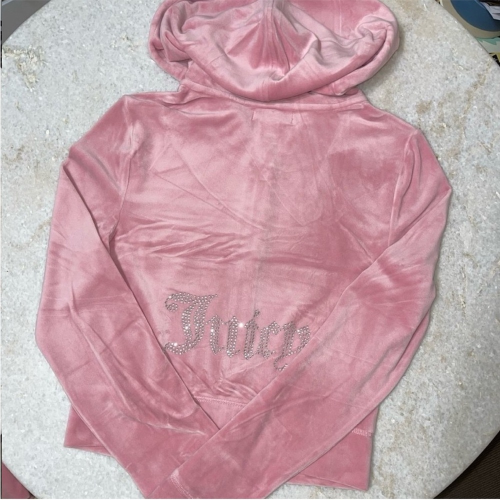 NEW SET PINK JUICY COUTURE EMBELLISHED VELOUR TRACK SET - Picture 8 of 16